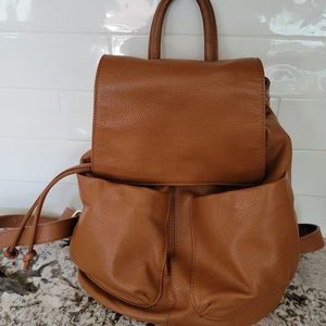 Zenith Brown Leather Backpack.